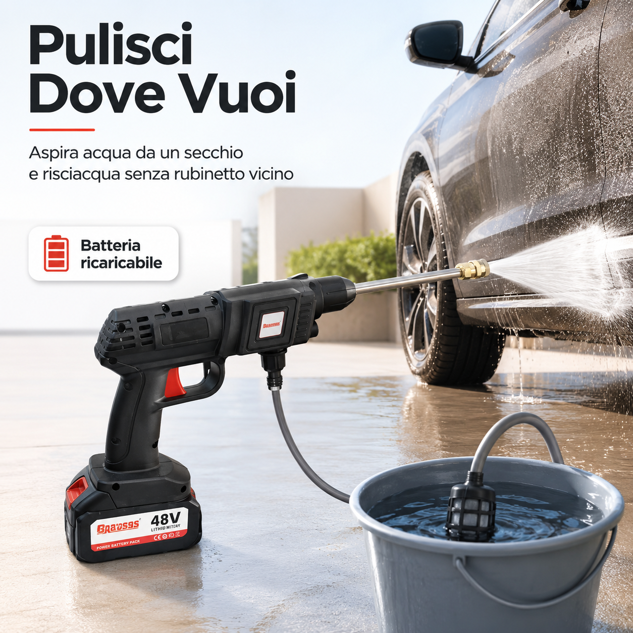 HydroPronto™ – Idropulitrice Portatile a Batteria