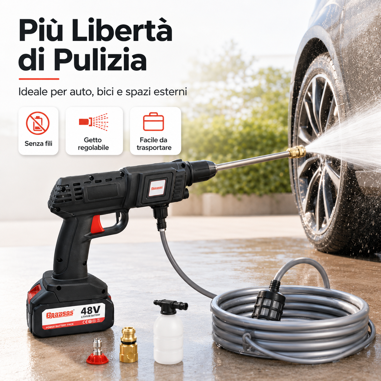 HydroPronto™ – Idropulitrice Portatile a Batteria